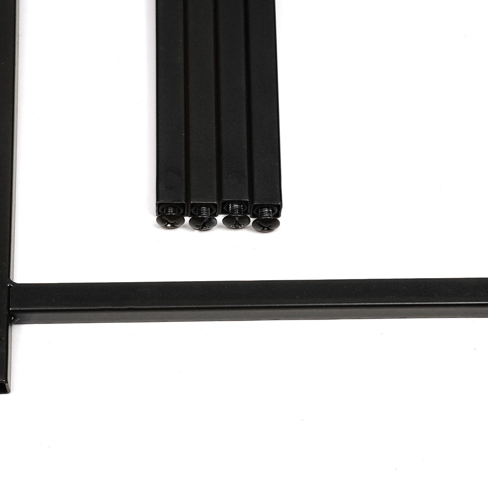 Black 9.8*9.8*29.5in Modern Rectangular Iron Flower Display Rack With Iron Plate