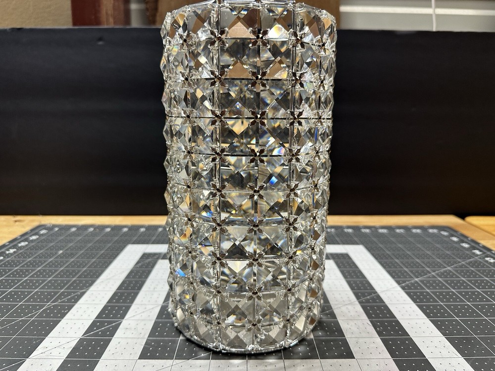 Decorative Multifaceted Gem Sparkly Vase For Candle Brushes Container