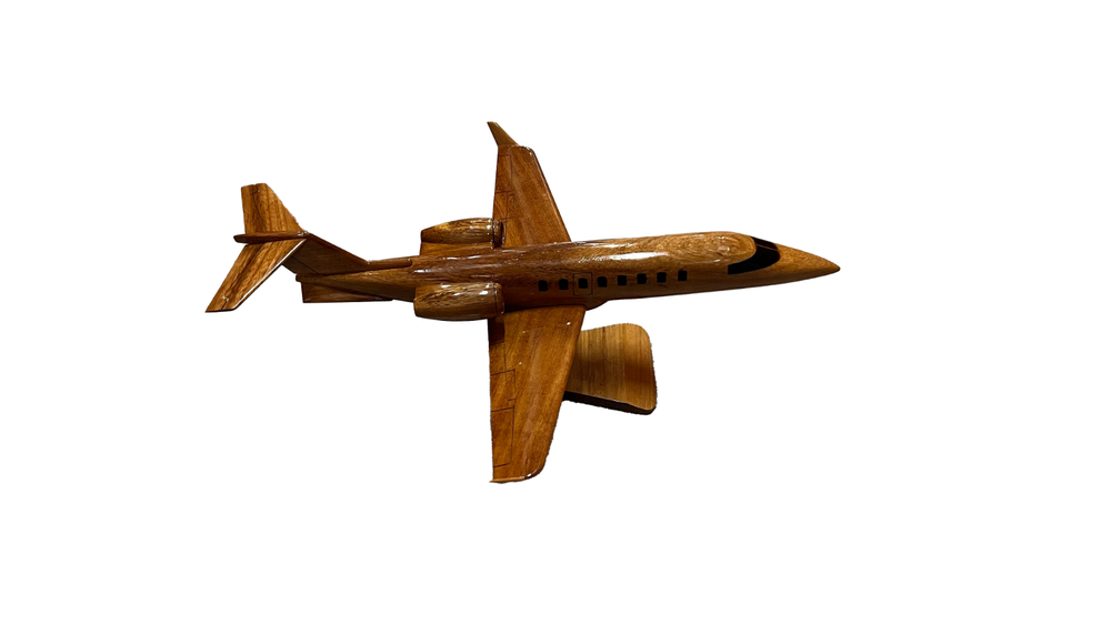 Lear45 Mahogany Wood Desktop Airplane Model