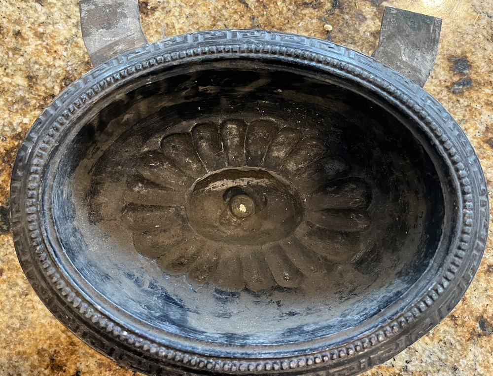 Vintage Cast Iron Urn Oval Planter