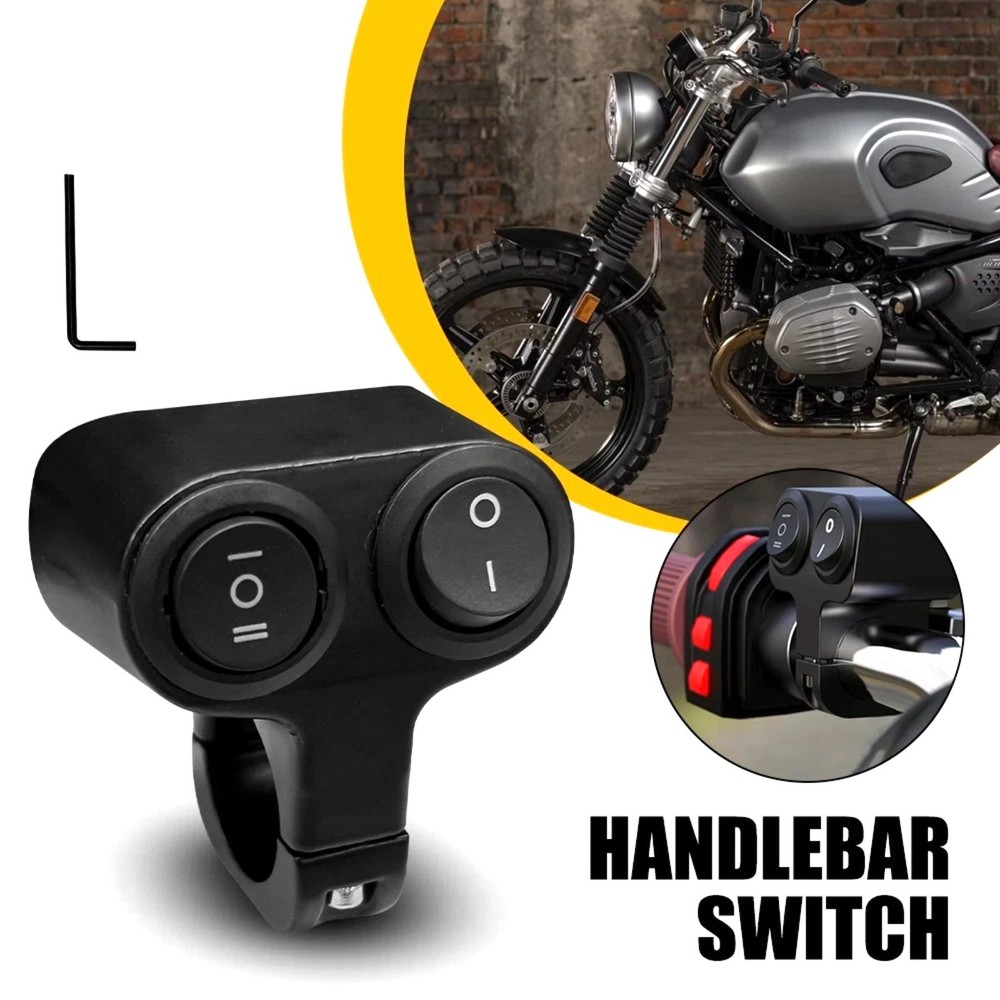 Motorcycle Handlebar 7/8" Dual Button On Off Switch For Headlight Scooter New
