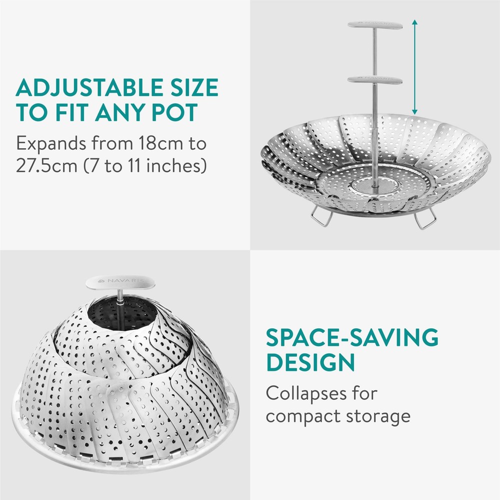 Vegetable Steamer Basket, 2 Tiered