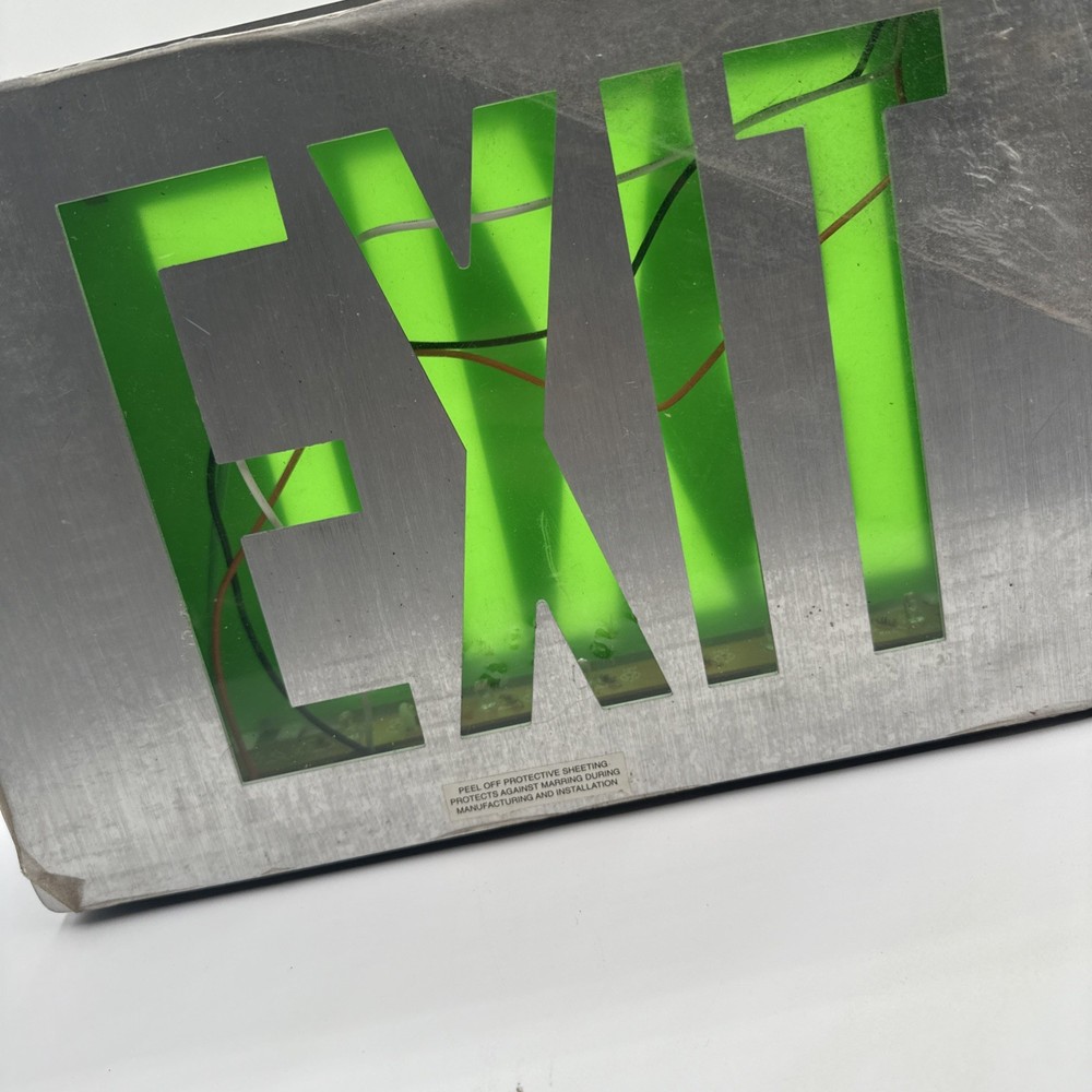 Emergency EXIT Light Fixture New Open Box Greed LED