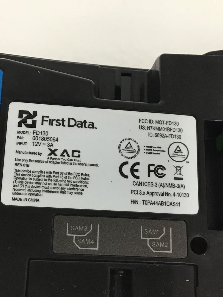 5x FIRST DATA FD130 Credit Card Terminal Chip Reader No Ac Adapter WORKING QTY