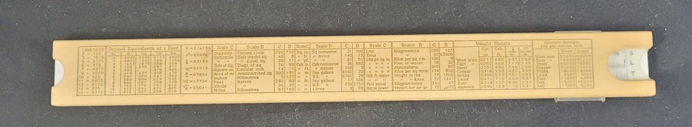 Vtg Engineering Instruments Inc 10" Slide Rule 250-V W/Box/Case/Instruction Book