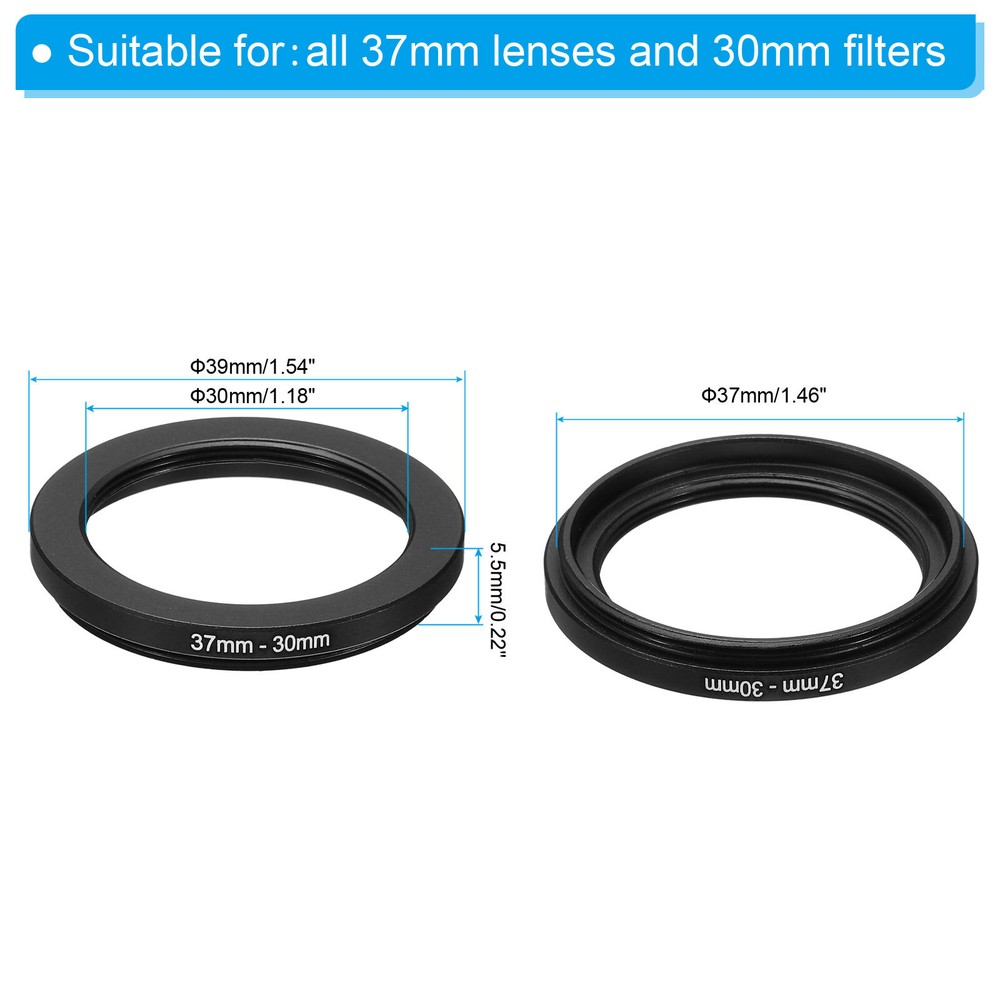 37mm-30mm Metal Step Down Ring Camera Lens Filter Adapter Ring Aluminum Filter
