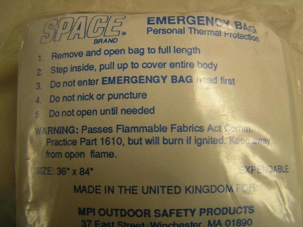 6 – Emergency Blankets & Bags