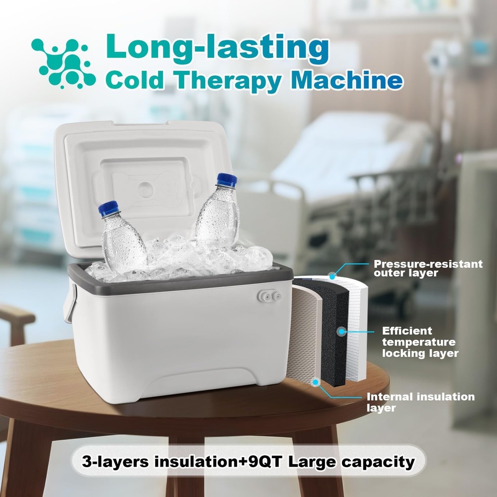 Cold Therapy Machine with Programmable Timer 9 QT Ice Therapy Machine for Kne...