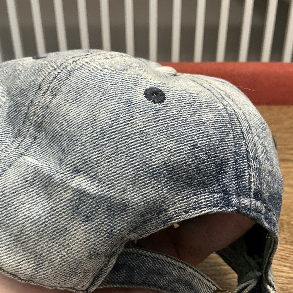 Wander Lust Hat Cap Strap Back Womens Blue Denim Adjustable