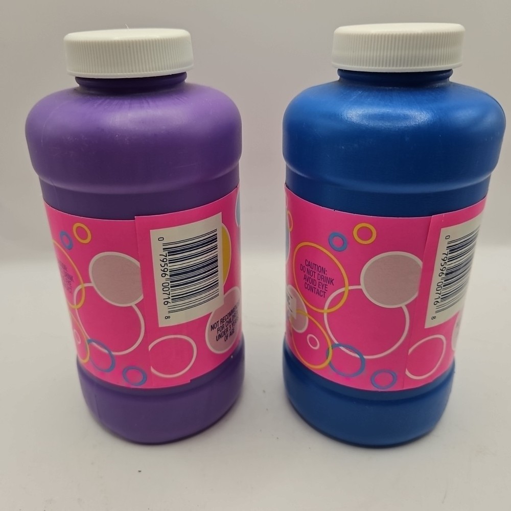 Two Vintage Bubble Joy Bubble Solution 16 Oz. Bottles W/ Plastic Wand Sealed