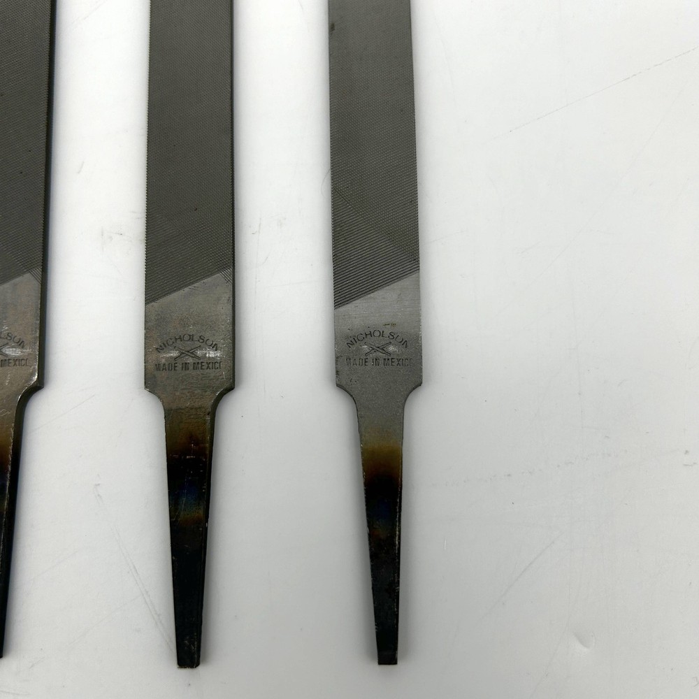 Nicholson 6" Flat Double / Single Cut Smooth File 03533N Rectangular w/ Tang 4pk