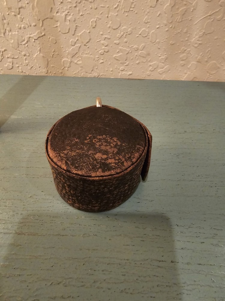 Antique German Collapsable Silver Cup W/Crocodile Leather Case, Hinged...
