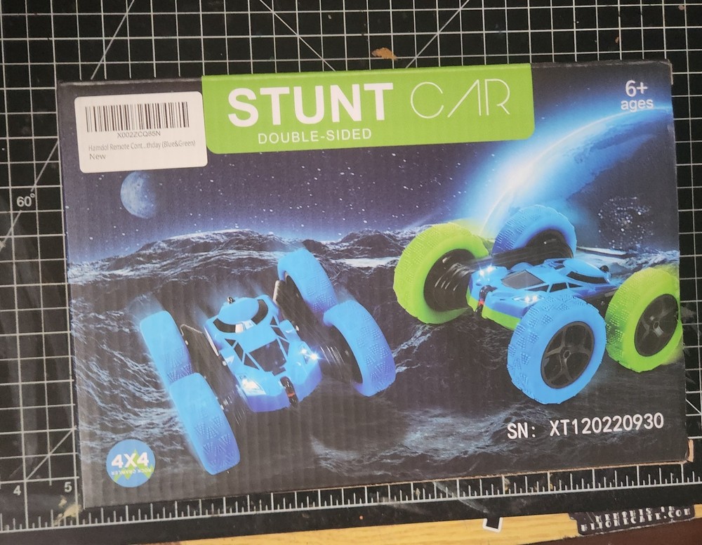 Hamdol Stunt Car Double-Sided Remote-Controlled Toy Blue Green
