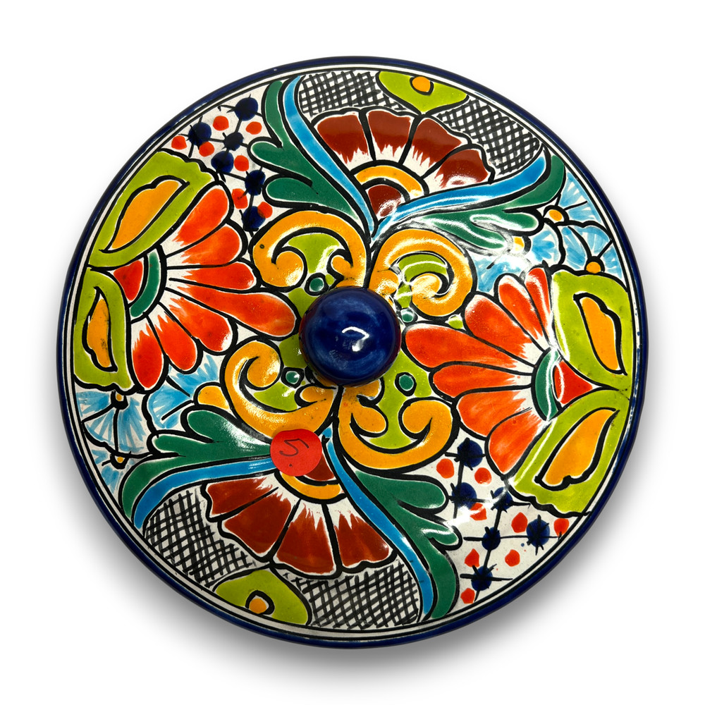 Talavera Pottery Hand Painted Ceramic Pot Lid 9" Replacement Multicolor