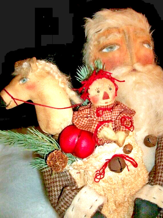 PATTERN, OLDE TIME, primitive dolls, Christmas Santa, Dumplinragamuffin, #102