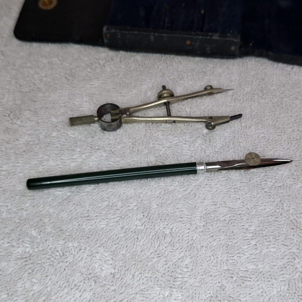Vintage Compass Education Tools Maths Drawing Set in Original Case Not Complete