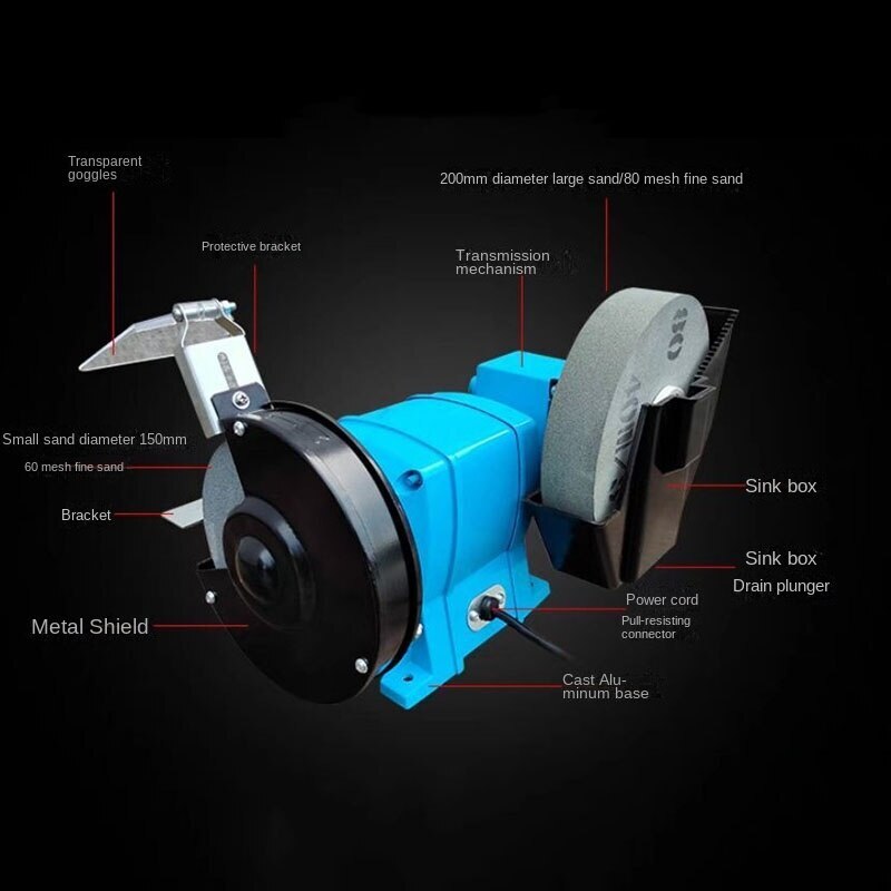 350W Dry and Wet Water-Cooled Speed Control Grinder Ultra-Quiet Multi-Function