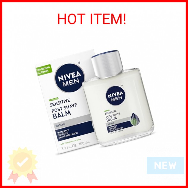 NIVEA MEN Sensitive Post Shave Balm, with VitaminPro Complex, Alcohol Free After