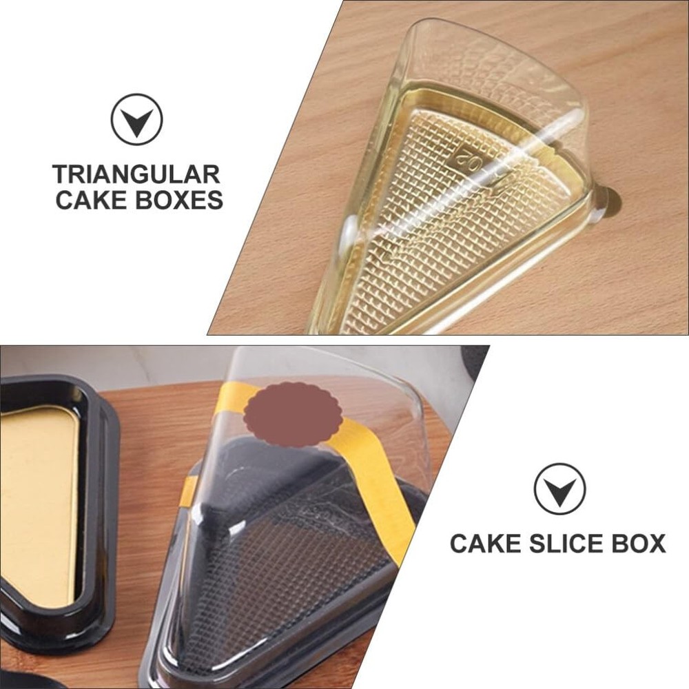 40Pcs Cake Slice Containers Plastic Clear Cake Slice Boxes for Cake Tiramisu ...
