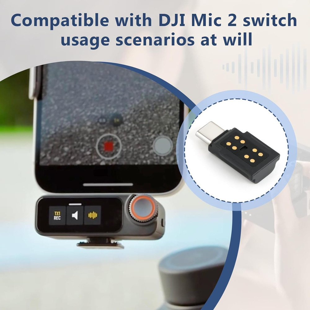 For DJI MIC 2 Adapter Type-C Phone Wireless Microphone Receiver for Mic 2 Type-C