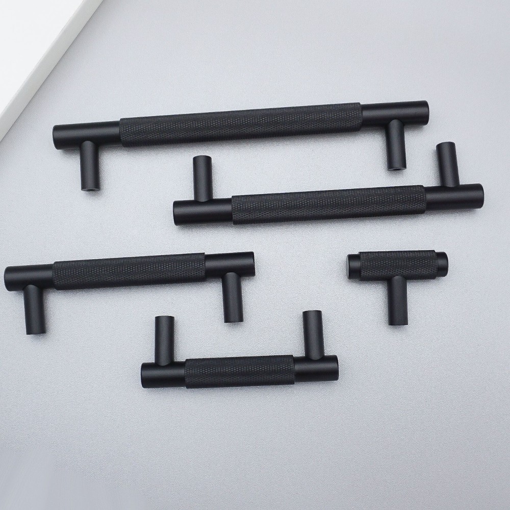 Black Knurle Drawer Pulls Modern Cabinet Pulls knobs Dresser Knobs Wardrobe Pull