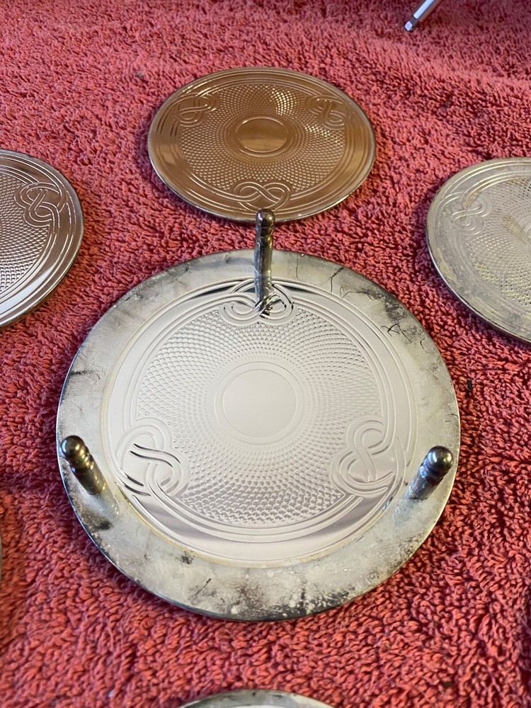 Silver plated coasters Celtic heart design