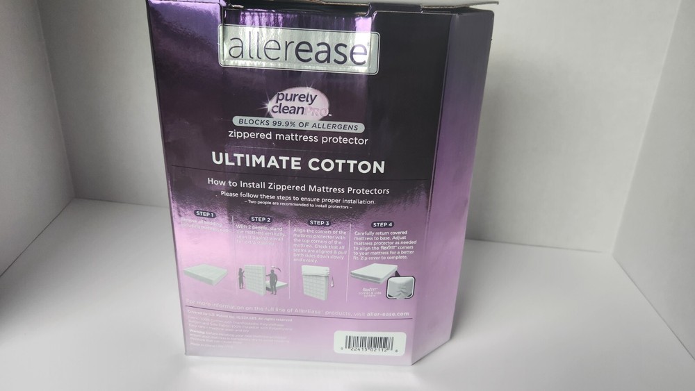 AllerEase Ultimate Cotton Mattress Cover Protector - Full Allergy Waterproof