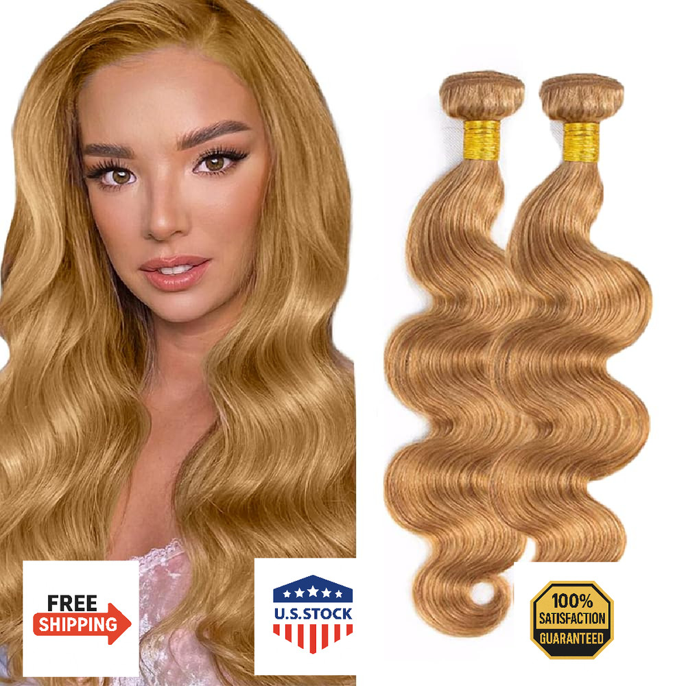 20 20 inch Blonde Bundles Human Hair #27 Body Wave Bundles Honey Blonde Human Ha