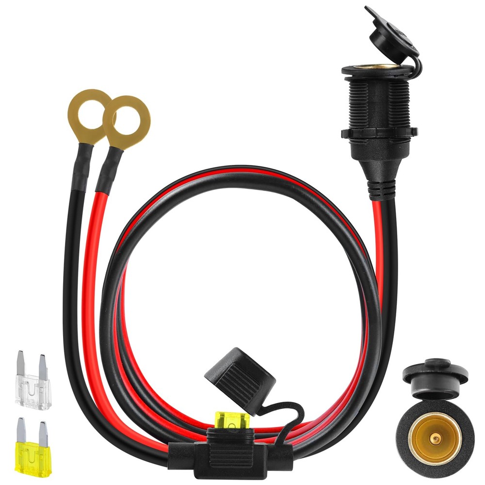 Cigarette Lighter Socket 3FT, 12V 13AWG&(3FT/0.9m)