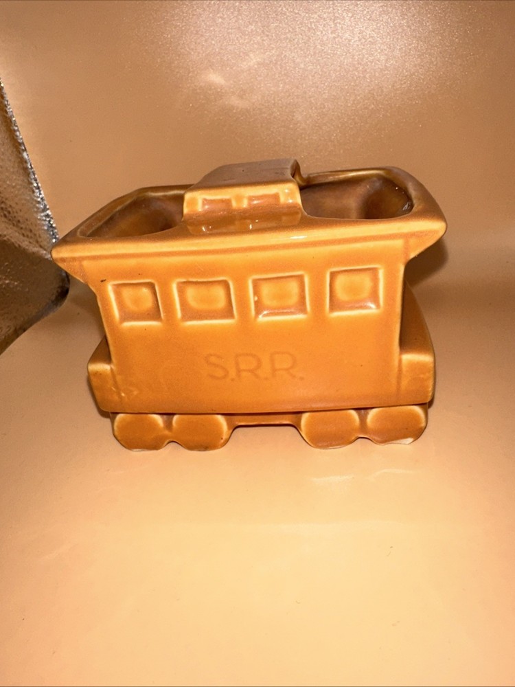 VTG SHAWNEE BROWN RUST COLOR TRAIN PLANTER