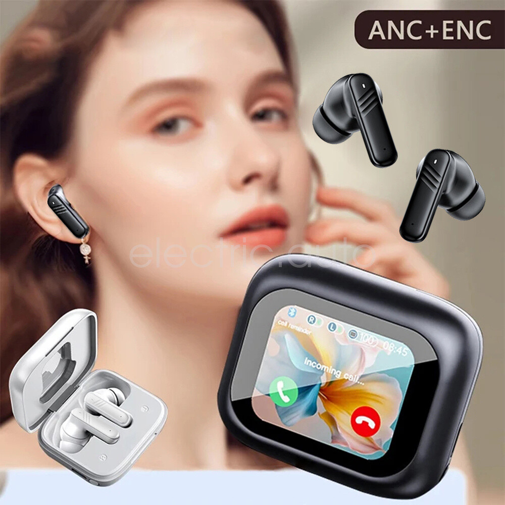 Bluetooth 5.4 Earphone Full Touch Screen TWS Wireless Earbuds Noise Reduction