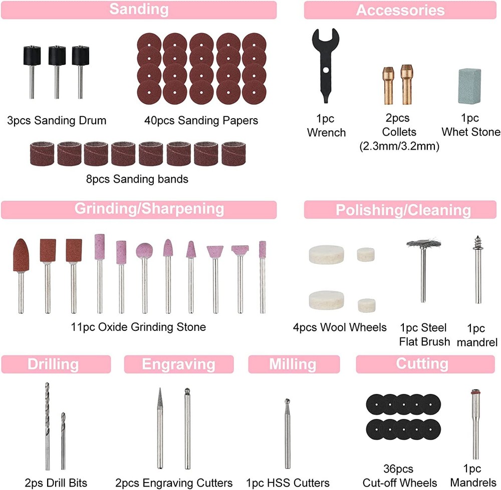 WORKPRO 12V Cordless Rotary Tool Kit 5 Variable Speed Powered Battery Accessory