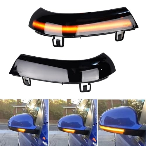 Side Mirror Turn Signal Indicator Dynamic Sequential LED Light for VW Black