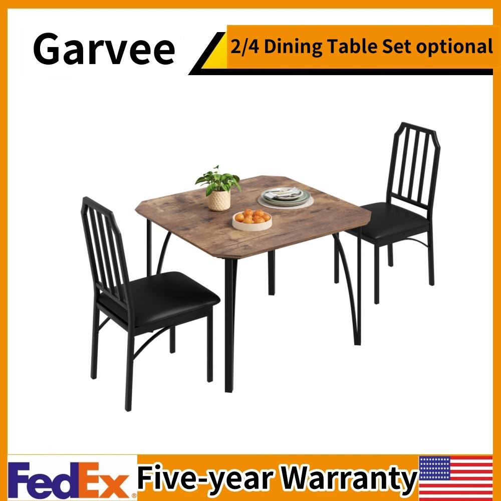 🔥😸Dining Table Set for 2/4 Kitchen Table and Cushion Chairs with Chamfer Desig