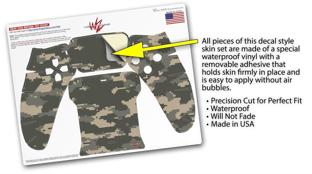 Skin Sony PS5 Controller WraptorCamo Digital Camo Combat