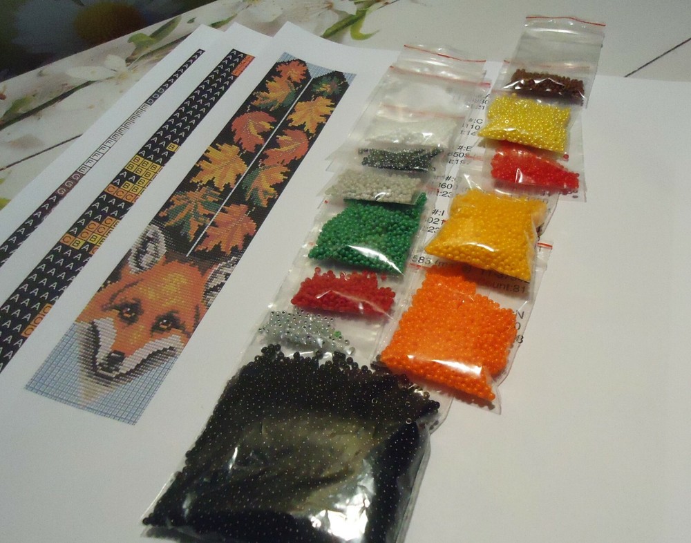 Kit for making a necklace gerdan. Beading Loom Pattern. #F1b