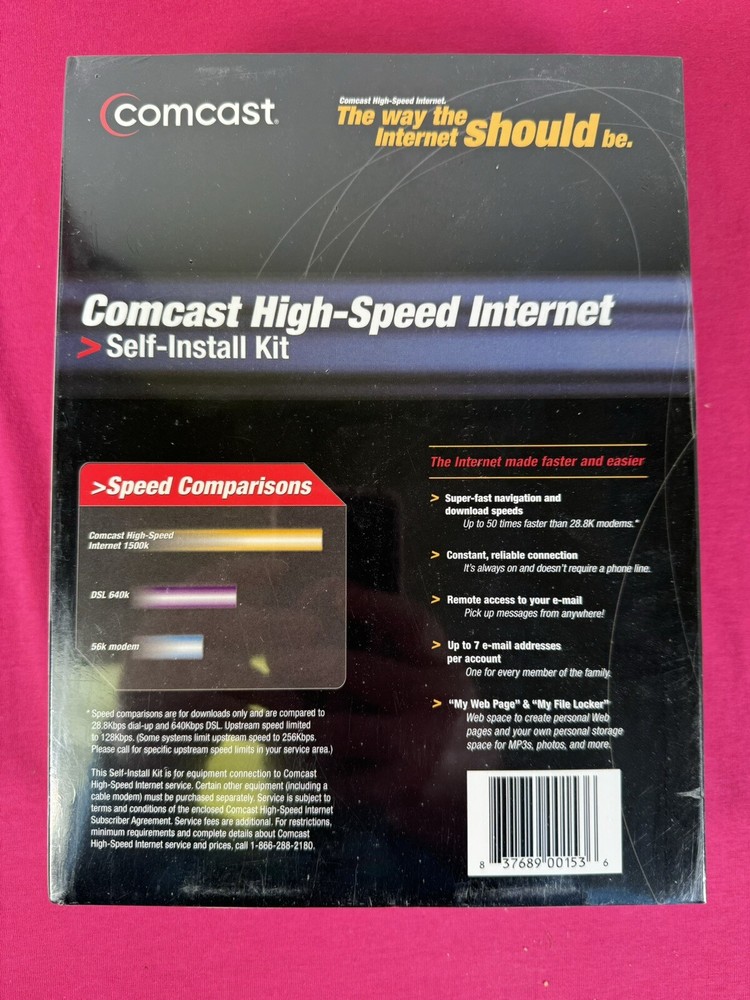 COMCAST HIGH SPEED INTERNET Self Install Kit SEALED BOX NEW SEALED