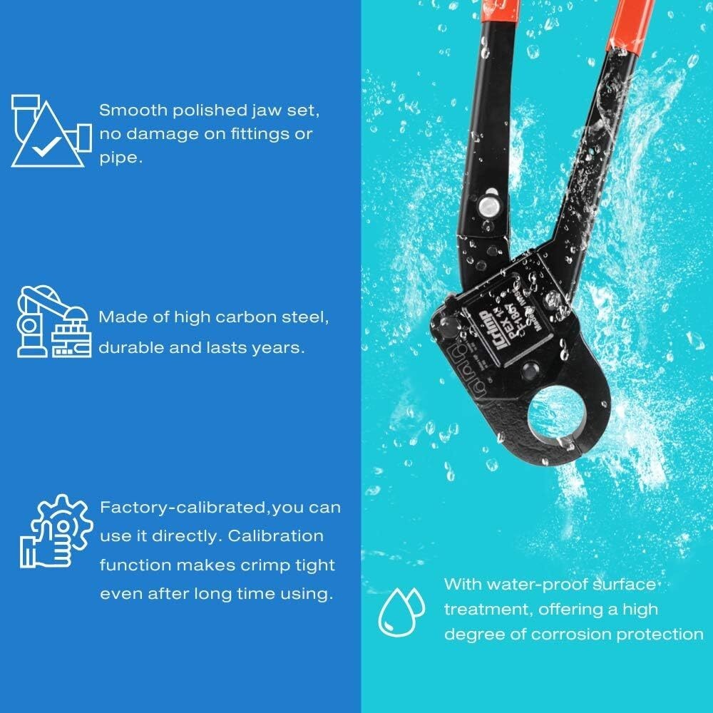 Angle Head PEX Pipe Crimping Tool for Copper Rings 1-inch Angle Single Crimper