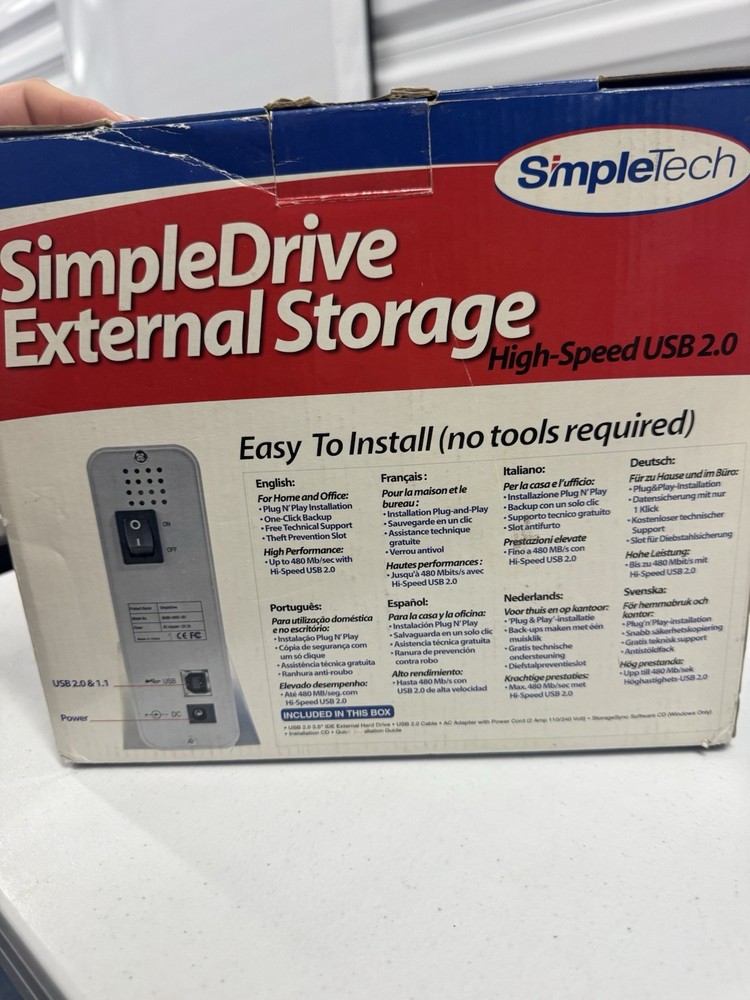 Simpletech Simple Drive External Hard Drive Storage USB 160GB Tested