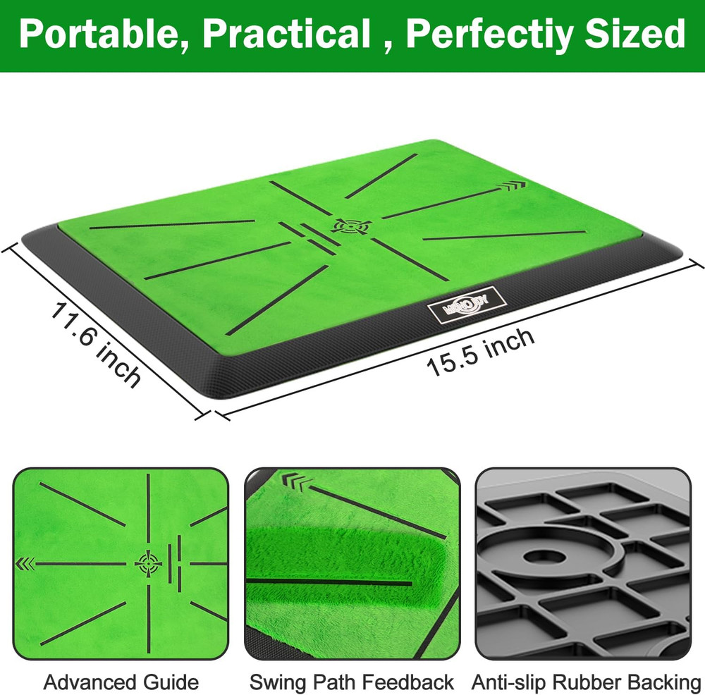 Golf Hitting Mats with Golf Tees Practice Indoor Replaceable Outdoor Golf Puttin