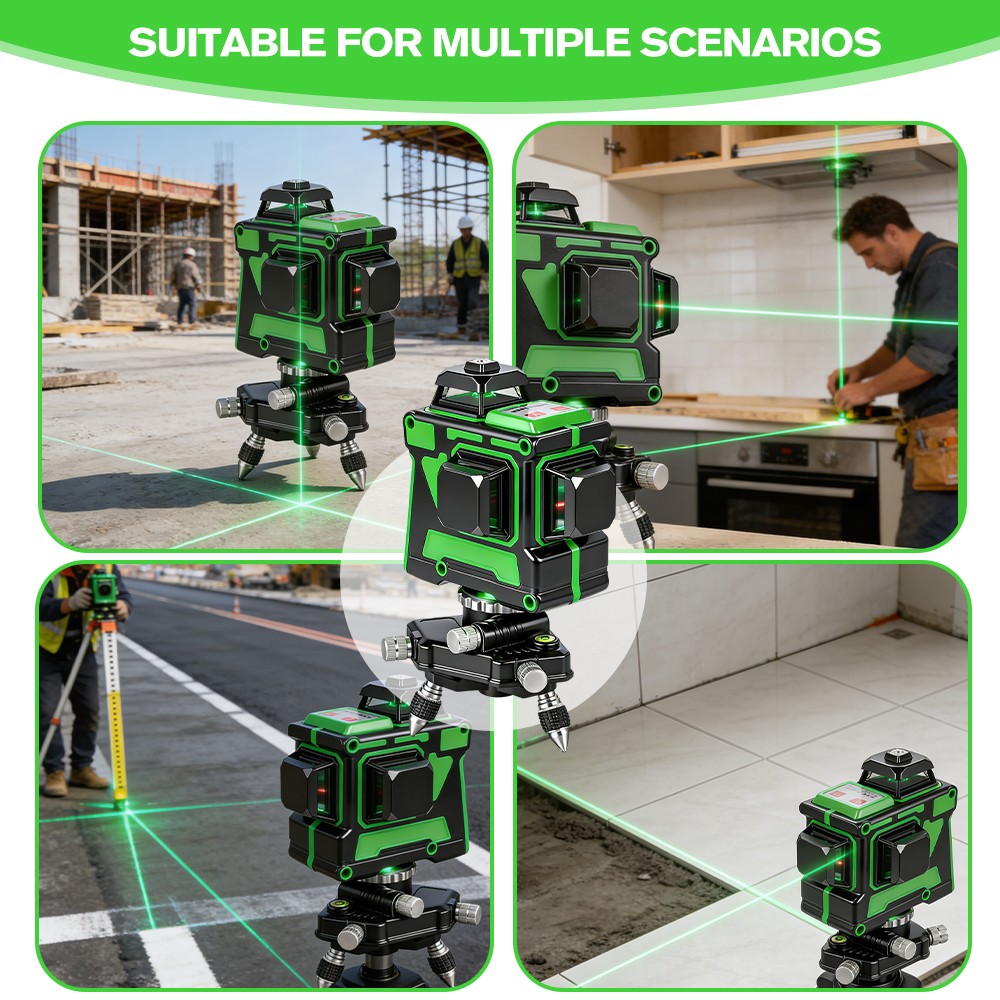 12 Line Laser Self Leveling Level Set, High Precision,2 * Rechargeable Battery