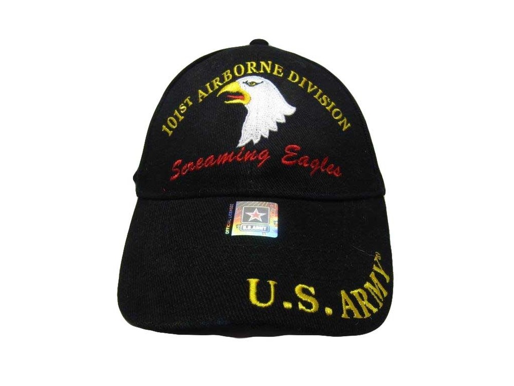 US Army Hat 101st Airborne Division Black Adjustable Cap