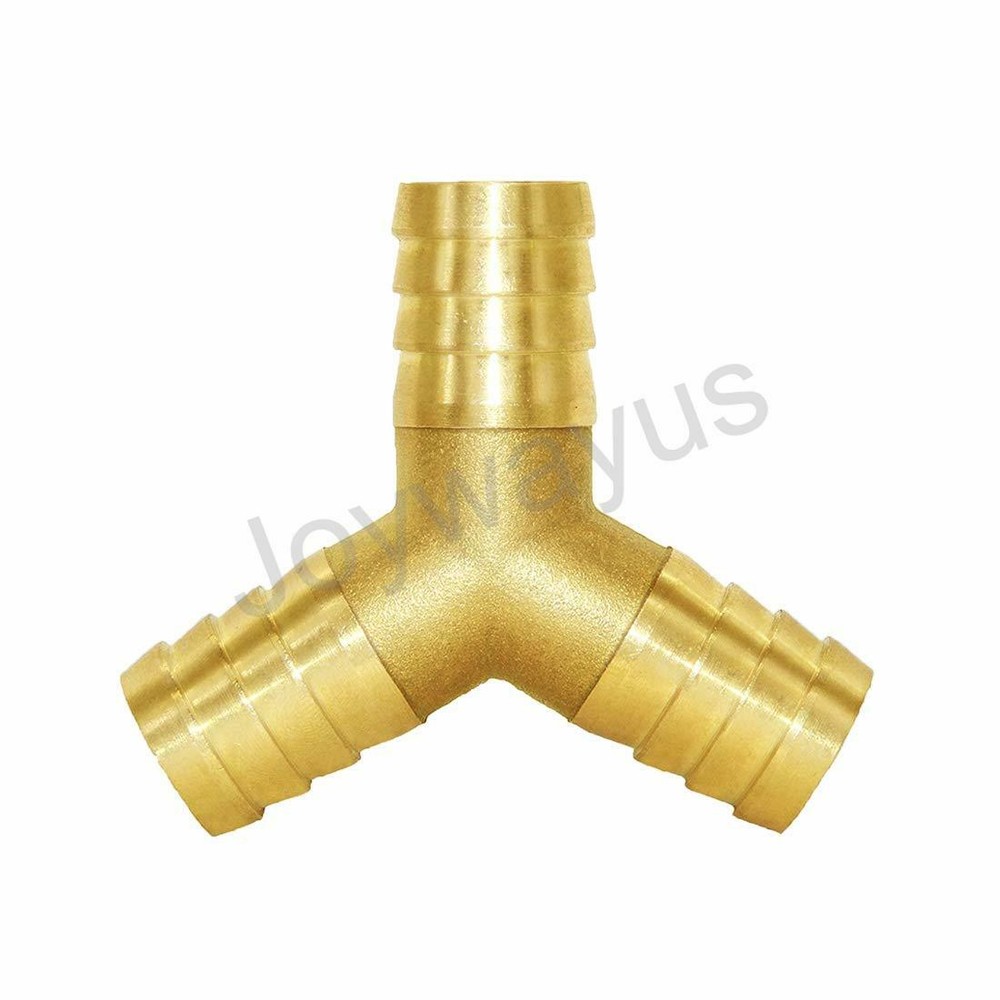 15/32" 12mm ID Hose Barb Y Shaped 3 Way Union Fitting Intersection/Split Brass