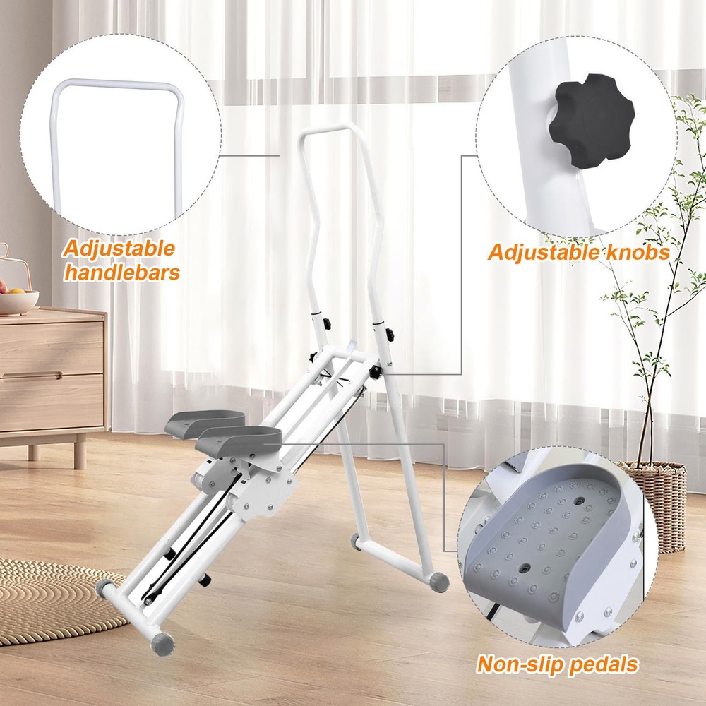 Foldable Vertical Climber Stair Stepper Machine For Home Gym Exercise Adjust