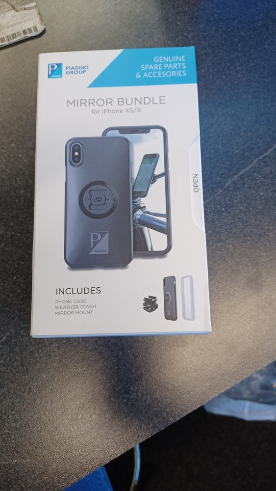 Genuine Piaggio Phone Case Mirror Mount Bundle - IPhone XS/X
