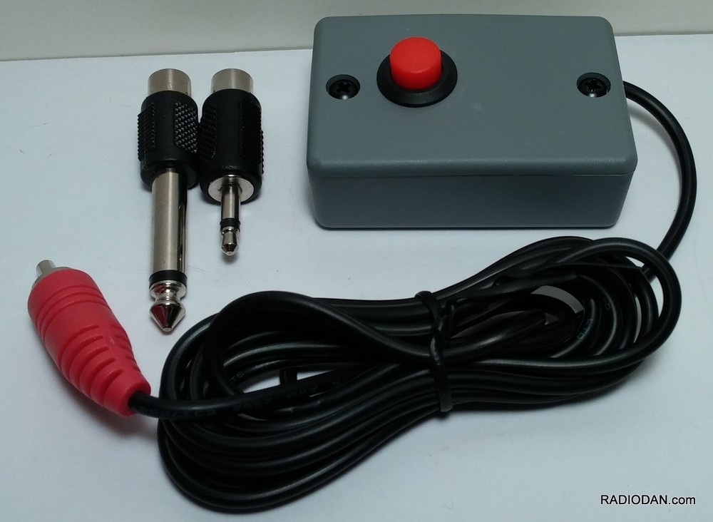 Headset PTT SWITCH EASY PUSH w/ 3.5 mm 1/8 1/4 RCA plug momentary latched