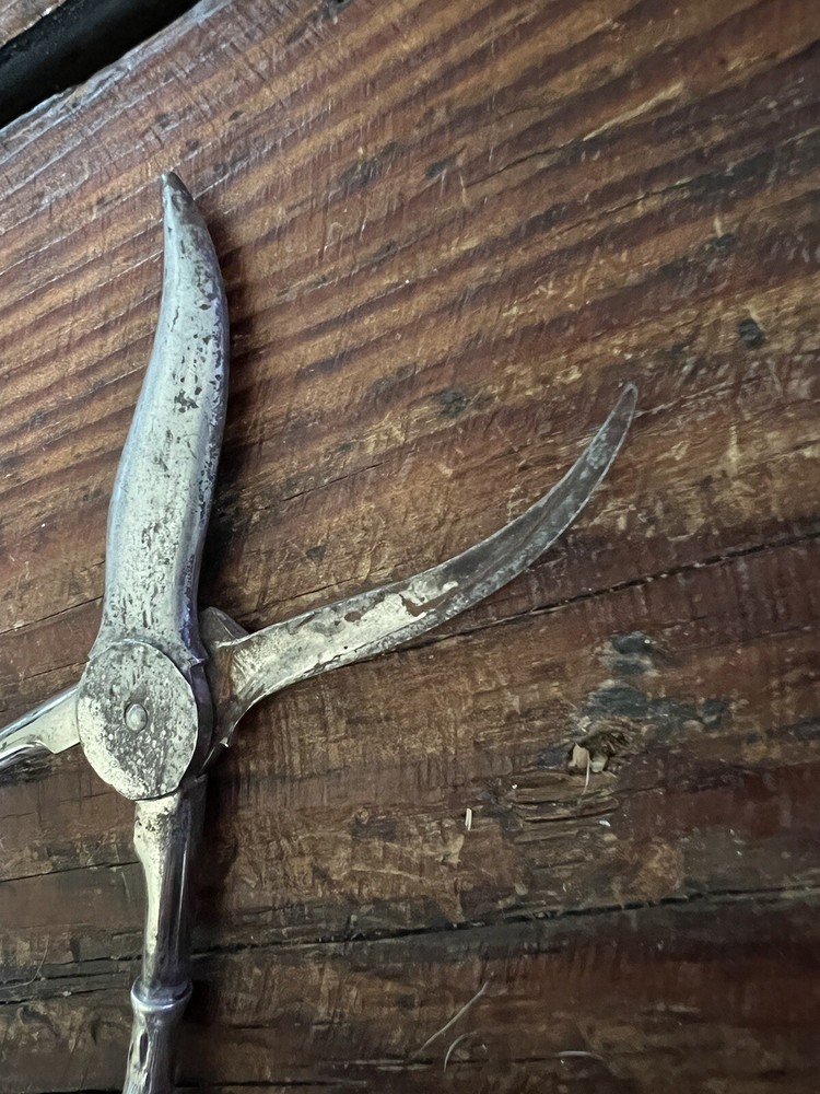 Vintage Ornate Sterling Silver Grape Shears Scissors