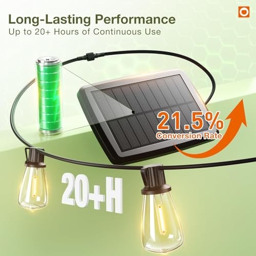 33(27+6) FT Solar String Lights Waterproof,Patio 27+6FT(9 Sockets)(1 Pack)