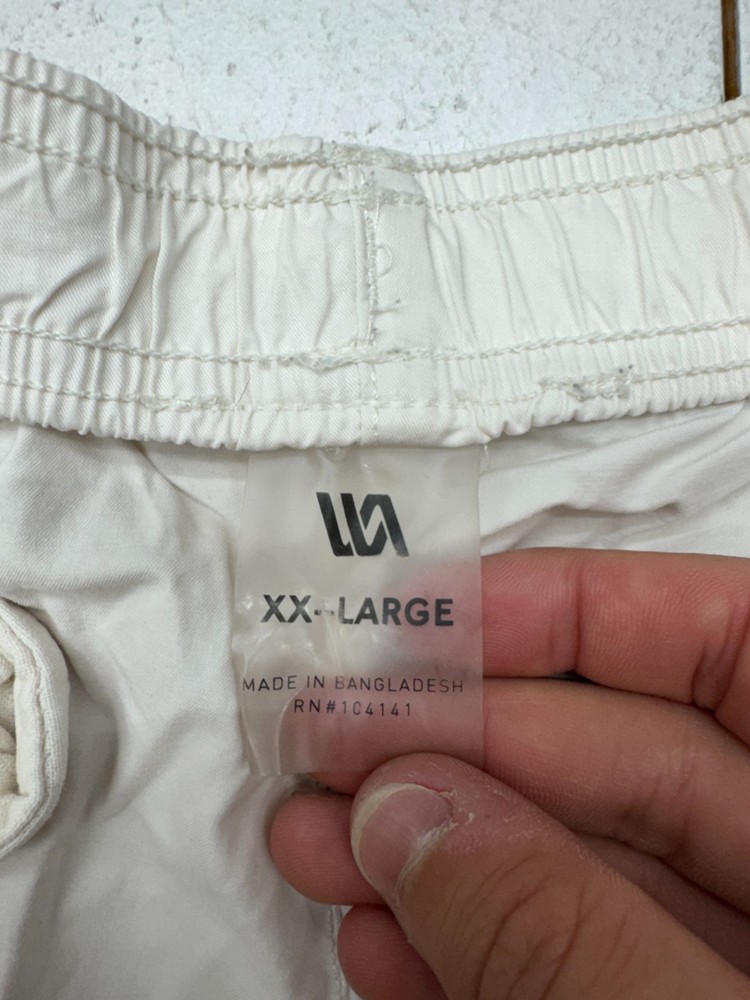VRST Solid White Drawstring Basic Athletic Running Shorts Mens Size XXL