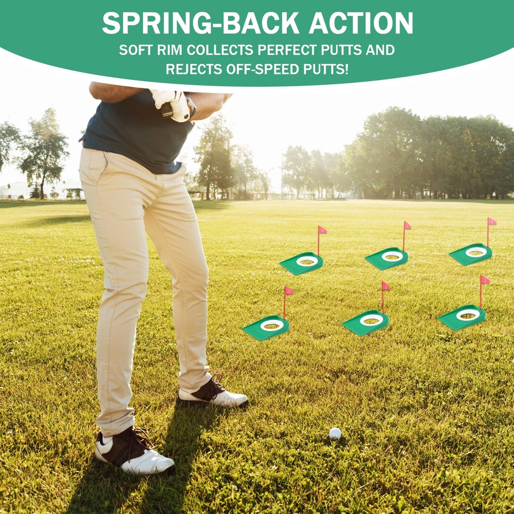6 Pcs Golf Putting Practice Cup Hole Training Aids, Golf Putting Cups with Fl...